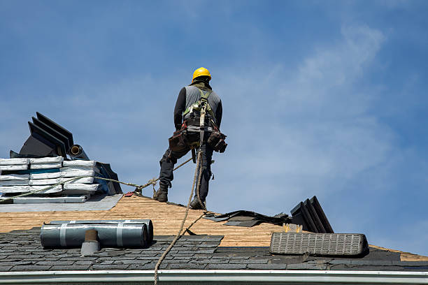Professional Roof Replacement technician working in Montvale, NJ